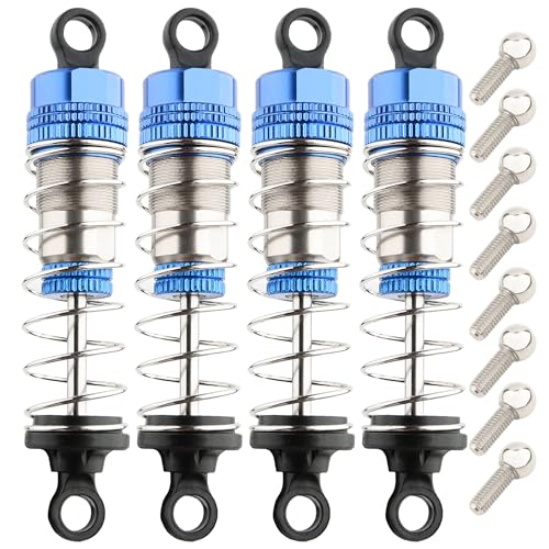 9201E RC Car 4 Pieces PX9211-18 Aluminum Shock Absorber Set Accessory Replacement Spare Parts for 9201E 9203E 9205E 9206E 9207E Trucks 200E 207E 210E Trucks(Blue)