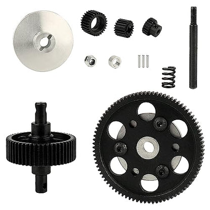 RC Car Transmission All Metal Internal Gears Set with Motor Gear for 1/10 RC Crawler Axial SCX10 Gearbox Upgrade Parts