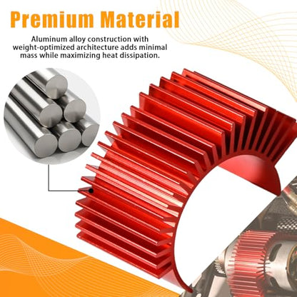 5PCS Aluminum Heatsink Electric Engine Motor Heat Sink Cooling Fins Replacement for #03300, Compatible with 1/10 HSP Traxxas HPI Tamiya Losi 550 540 3650 Size Brushed/Brushless Motors (Red) - style: Red