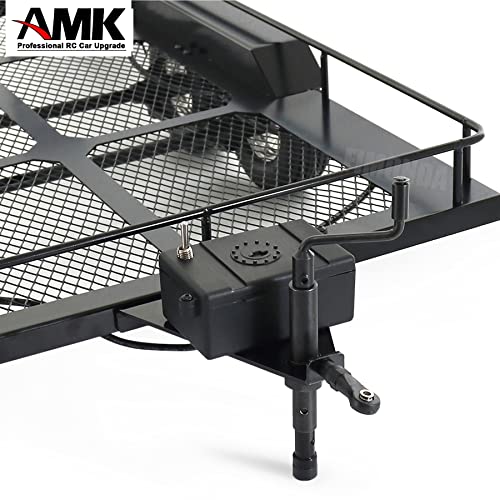 Metal Builder Kit 1/10 RC Trailer with Hitch Mount Receiver & Hauling Ropes for Crawler Cars Axial SCX10 D90 Wrangler TRX4 TRX6 Redcat GEN8