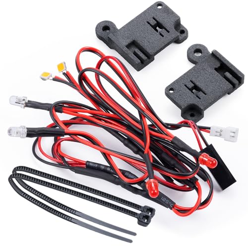RCLIONS RC Car 6LEDs Headlights Taillight Front Rear Lamp White&Red Light Kit for 1/18 TRX4M K10 Upgrades Parts