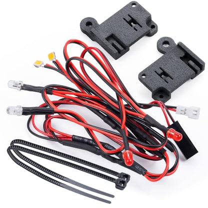 RCLIONS RC Car 6LEDs Headlights Taillight Front Rear Lamp White&Red Light Kit for 1/18 TRX4M K10 Upgrades Parts