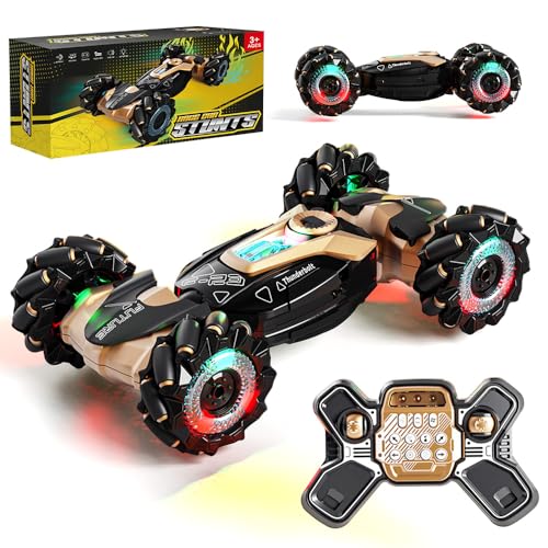 RC Stunt Car with Lights & Music for Kids, 2.4GHz Remote Control Car, 360° Rotation Off-Road Toy Car, Christmas Holiday Toys for Teens