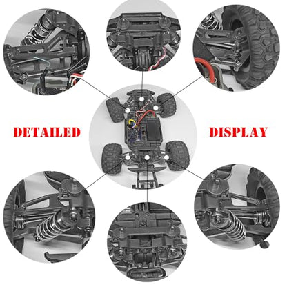 Compatible with Hyper GO RC Car Parts, 1/16 Metal Upgrade Aluminum Accessories, Replacement Parts kit for H16BM H16GT H16DR H16 MJX 16207 16208 16209 16210 (Gray) - color: Gray
