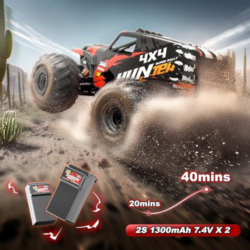 YESHIN 1:14 Scale RC Cars for Adults, 4X4 Waterproof Off-Road Remote Control Truck with 2 Rechargeable Batteries, 40km/h Waterproof Electric Vehicle for Snow, Sand, Beach & Rocky Surfaces