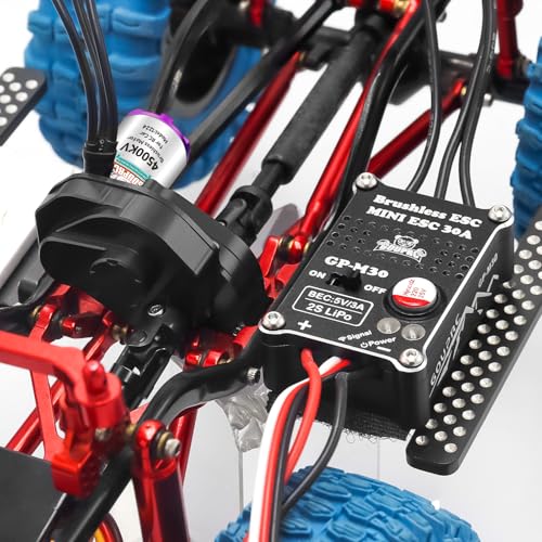 GOUPRC 30A Brushless ESC & 1224 4500KV Brushless Outrunner Motor with Transmission for SCX24 RC Crawler Axial 1/24 RC Crawler - color: Black Transmission