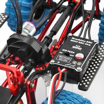 GOUPRC 30A Brushless ESC & 1224 4500KV Brushless Outrunner Motor with Transmission for SCX24 RC Crawler Axial 1/24 RC Crawler - color: Black Transmission