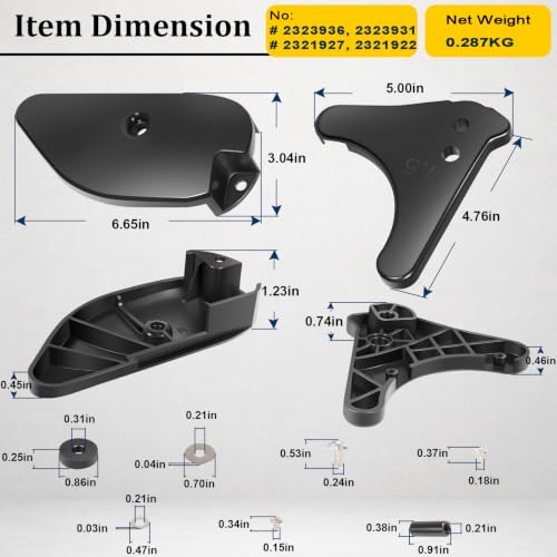 Motor Ramp & Skid Plate Kit For Minn Kota Terrova & Riptide Terrova 112 lb Thrust 4-1/2" Motors BT 2017 & Newer Models - Left and Right - Ramp + Skid Plate Rebuild Kit