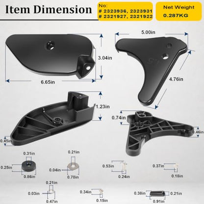 Motor Ramp & Skid Plate Kit For Minn Kota Terrova & Riptide Terrova 112 lb Thrust 4-1/2" Motors BT 2017 & Newer Models - Left and Right - Ramp + Skid Plate Rebuild Kit