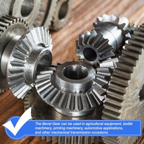 uxcell 2Pcs Tapered Bevel Gears Set, 1.5 Mod 1:2 (15T/30T) Harden Steel Straight Bevel Gear, 90 Degree Steering Motor Gears, (5/17mm Shaft Hole with Keyway) - size: 5/17mm