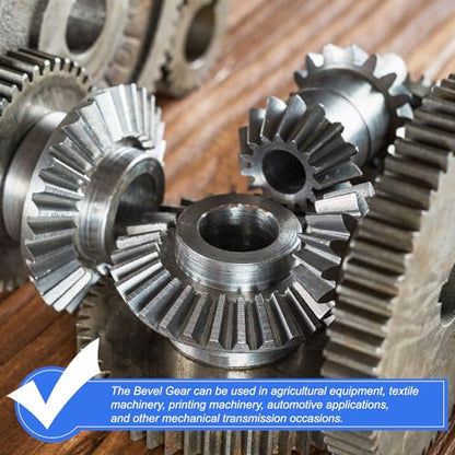 uxcell 2Pcs Tapered Bevel Gears Set, 1.5 Mod 1:2 (15T/30T) Harden Steel Straight Bevel Gear, 90 Degree Steering Motor Gears, (8/14mm Shaft Hole with Keyway) - size: 8/14mm