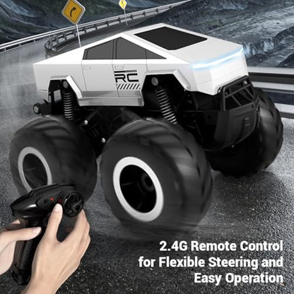 1:16 Cybertruck Remote Control Car, 2.4 GHz 4WD Amphibious Off-Road Pick-up Truck with LED Light, Waterproof Monster Truck Hobby RC Cars Toys for Teen Adults - size: 1 Battery