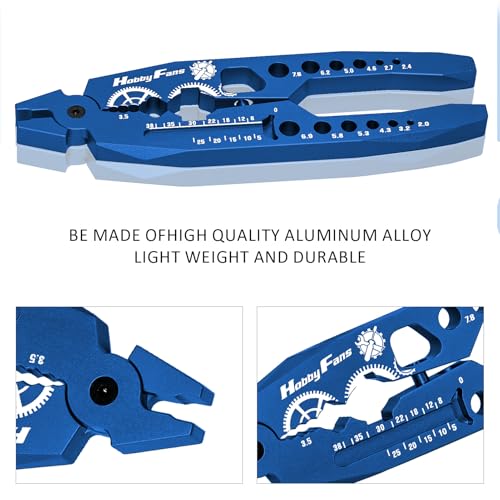 Metal Shock Absorber Pliers Rod Ball Clamp & Ball Joint Wrench Multi-Function RC Tool Combo Set for 1/8 1/10 RC Car, Blue