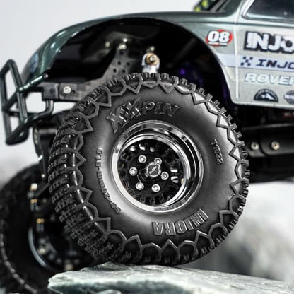 INJORA ModuWheel 1.0" Aluminum Wheel Offset -4.4mm for 1/18 1/24 RC (Black) - color: Black