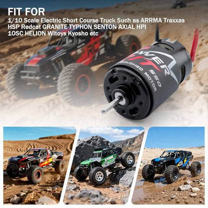 SurpassHobby Motor 550 Brushed Motor for 1/10 Scale RC Truck Traxxas Trx4 Redcat ARRMA AXIAL HSP HPI Wltoys Kyosho HELION (21T) - size: 21T