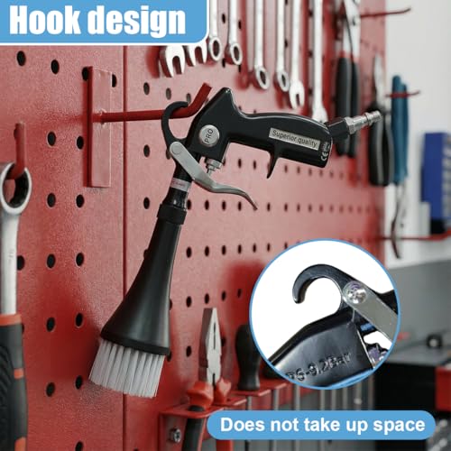 Tornado Car Cleaning Gun, High-Pressure Air Blow Gun with Nozzle & Dusting Brush, Auto Detailing Cleaner Kit for Car Quickly Blasts Dust Works with Air Compressor (Black)