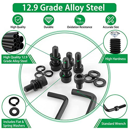 860Pcs M2-M5 Metric Screws, 12.9 Alloy Steel Hex Bolts & Nuts Kit | High-Tensile,M2 M3 M4 M5, Hex Socket Head Cap Bolts & Nuts Kit, With Lock & Flat Washer & Wrench, For 3D Printing,DIY, Home - size: M2 M3 M4 M5 860pcs 3