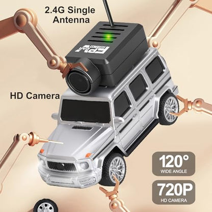 Wltoys 1:64 FPV RC Drift Car, 720P WiFi APP, 2.4GHz Gyro (Silver) | HD Camera with Real‑time Video. Dual Control: Remote or Phone App. 3 Speeds & Suspension. LED Lights for Hobbyists - color: Sliver