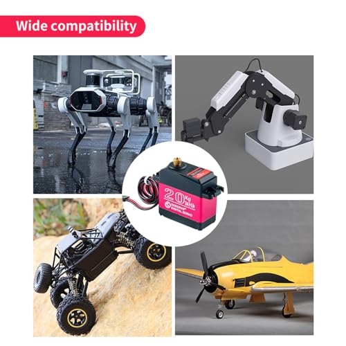 4 Pack DS3218 20KG Metal Gear Digital Servo with 25T Servo Arm Waterproof 270° DS Servo for 1/8 1/10 1/12 Scale RC Models, Car, Crawler, Boat, Robot