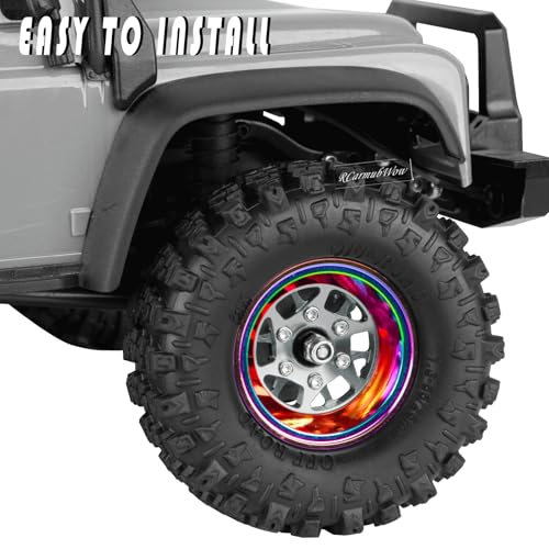 RC 1.3" Beadlock Wheels 1.3 rc Wheels for RC Crawler 1/18 TRX4M,1/24 SCX24,Alloy Aluminium 1.3 Beadlock Wheels 1.3 rc Rims,4pcs,Titanium - color: Titanium(4pcs)