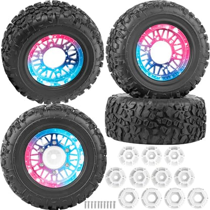 12mm/14mm/17mm Hex RC Truck Tires for Slash 2WD 4×4,Arrm a Senton,Axia1,Rc 4wd,Red cat,RC Short Course Truck Wheels and Tires,Colour - color: Colour - (12mm/14mm/17mm Hex)