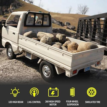 D12 RC Pickup Truck 1/10 Scale Racing Drift Cars RC Vehicle Climbing Car for Adults, Throttle & Steering Control Cargo Truck Van Toy with Led Lights
