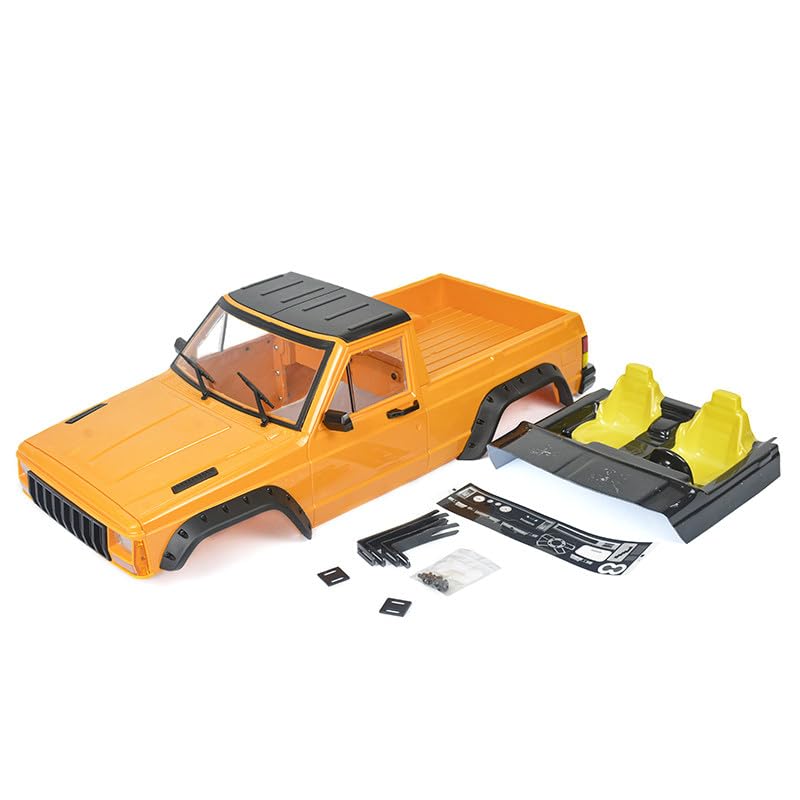 RC Car Hard Body Shell Kit,313mm Wheelbase Cherokee Body Car Shell for 1/10 RC Crawler Axial SCX10 & SCX10 II 90046 90047 TRX4 Kit (Orange, Pickup A) - color: Orange, Pickup a