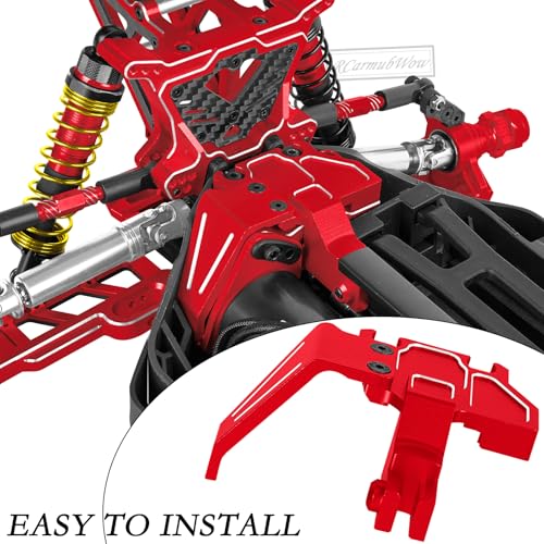 RC Alloy Chassis Brace Mounts & Motor Mount & Motor Plate Upgrades Part for 1/10 Jato 4X4 Brushless,Jato 4X4 VXL,Replace #9025,#7460A,#7490,Red - color: Red(1set)