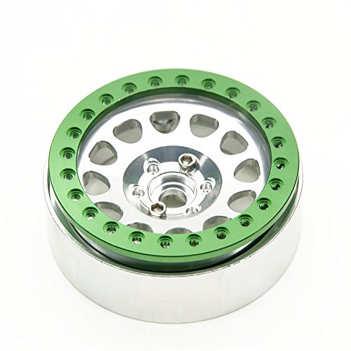 4pcs Aluminum Replacement Wheel Rim Beadlock Ring for 1:10 RC Crawler Car 2.2" RC Wheels/Rims (Green)
