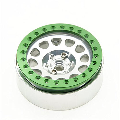4pcs Aluminum Replacement Wheel Rim Beadlock Ring for 1:10 RC Crawler Car 2.2" RC Wheels/Rims (Green)