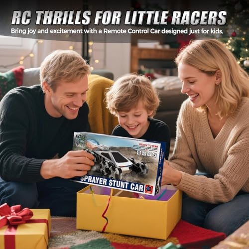 8 Wheel RC Stunt Car with Gesture Control, Spray & LED Lights, Gesture Sensing Remote Control Cars for Boys Age 6 7 8-12 13 14 Year Old, Christmas Birthday Gifts Ideas for Kids - color: Grey