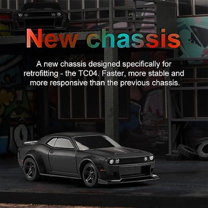 1:76 Turbo Racing Scale RC Sport Car, Table Racing Remote Control Mini Model Car Full Proportional RTR Kit Toys (C75-black) - color: C75-black