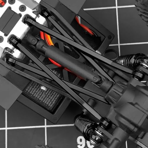 Ascent-18 High Clearance Body Chassis Links - CNC Aluminum Linkage with Steering Link Set for 1/18 RC Crawler Redcat Ascent-18 Upgrades Parts (Black) - color: Black
