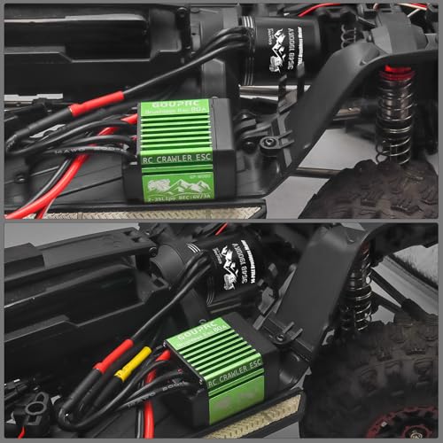 GOUPRC S3548 1900KV Outrunner Brushless Motor with 80A Brushless Crawler ESC Electric Speed Controller Combo Set for 1/10 1/12 RC Crawler Car Upgrades - color: Green 1900kv Motor & 80a Esc