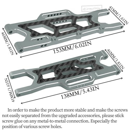 RC Alloy Suspension Arms Upgrades Part for 1/10 Outcast 4x4 4S V2 BLX,Kraton 4x4 4S V2 BLX,Front Rear A Arms Suspension Arms Hops Up,Replace ARA330711 ARA330710,Titanium - color: Titanium(4pcs)