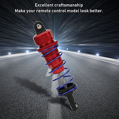 2pcs 92mm RC Oil Pressure Adjustable Front Shock Damper, 1/10 RC Car Shock Absorber, Upgraded Aluminum Alloy Buggy Suspension for ZD Racing HSP Hongnor LRP HPI (Red) - color: Red
