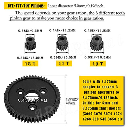 Center Driveshaft 6855 & Complete Slipper Clutch 6878 Metal Differential Gear with 32 Pitch 15T/17T/19T Pinions Gear Set for 1/10 Slash 4X4 VXL/Platinum/Ultimate,Navy Blue