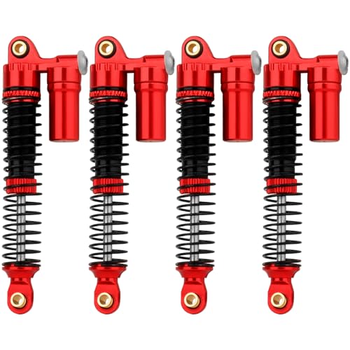 Aluminium 53mm/59mm/66mm/78mm Shocks- Long Threaded Shock Absorber Oil Damper for TRX4M TRX4-M 1/18 RC Crawler Upgrades (red, 66mm) - color: red, size: 66mm