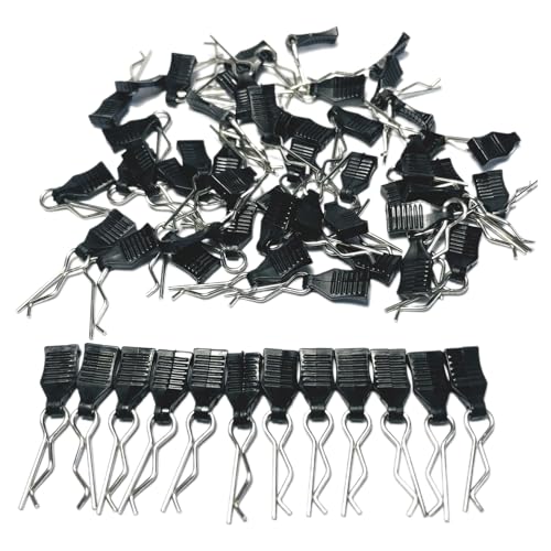 60PCS 1mm RC Body Clips with Pull Tabs for All 1/12 1/14 1/16 1/18 Scale Hyper go,Redcat Traxxas HPI Himoto HSP Exceed RC Car Body Clips,for SCX24 TRX4M H165 RC Car Truck Buggy Parts
