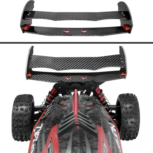 RC Rear Wing Tail for Arrma 1/8 Typhon 6s BLX RC Car Carbon Fiber Adjustable Wing Tail Spoiler (Blue) (Red) - color: Red