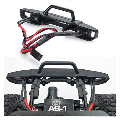 Metal Front & Rear Bumper with Lights, Front | For 1/24 Axial SCX24 AXI00006 Bronco, RC Crawler Car - color: Front
