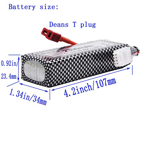 Blomiky 2 Pack 11.1V 3S 2200mAh 24.42Wh Li-Polymer Rechargeable Battery with T Plug and USB Cable for RC Truck Airplane Drone 11.1V 2200mAh T