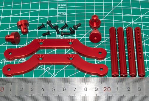 Body Post Mount Compatible with HPI 1/8 Savage Upgrade 85060 RC Car Aluminum Alloy Front Rear Shell Post Part(Red) - color: Red
