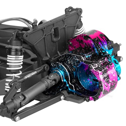Aluminum Transmission Gearbox w/Gear Upgrades Part for 1/10 Slash 2WD (VXL),Rustler 2WD (VXL),Stampede 2WD (VXL),Bandit 2WD (VXL),Colorful - color: Colorful - (Upgrades)