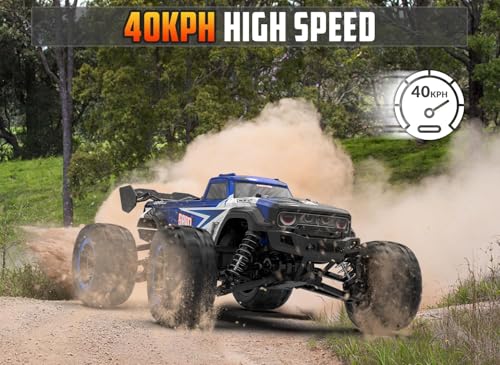 RC Truck 1:16 4x4 All Terrain RC Car 40KPH High Speed Remote Control Cars for Adults, Off-Road Monster Truck with 2.4Ghz Radio Control,2 Batteries (Blue)