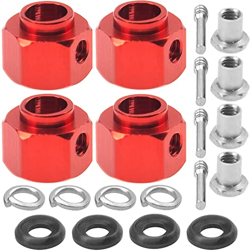 ShareGoo Aluminum RC 12mm Hex Extended Wheel Hex Hub Extension 8mm Offset Spacers Compatible with Traxxas TRX4 TRX6 1/10 RC Crawler (8mm, Red) - color: Red, size: 8mm