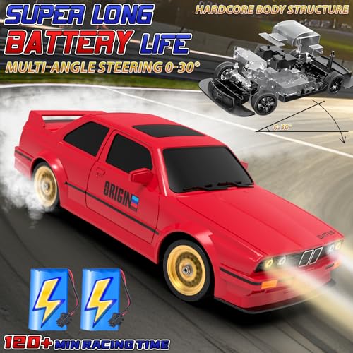 Remote Control Cars 1:16 Scale RC Drift Car 2.4Ghz 30KM/H High Speed 4WD RTR Racing Car with Drift Tires LED Lights+8WD All-Terrain Gesture Sensing Stunt RC Cars RTR Climbing Robot Dogs with Music