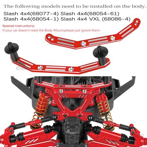 RC Upgrades Part for 1/10 Slash/Rustler/Stampede/Hoss 4x4 4WD VXL,Arm/Shocks/Caster Block,Steering Blocks,Stub Axle Carriers,Steering Bellcranks/Drive Shaft,Shock Tower/Links,Red - color: Red-(for 1/10）