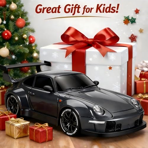 1:24 Scale RC Drift Car with LED Lights, 25km/h 4WD High Speed, Dual Batteries 50+ Min Play, 2.4GHz Remote Control, Multi-Surface Drift Tires, Racing Toy Vehicle for Adults Boys Girls, Silent Partner - color: 1:24 Silent Partner