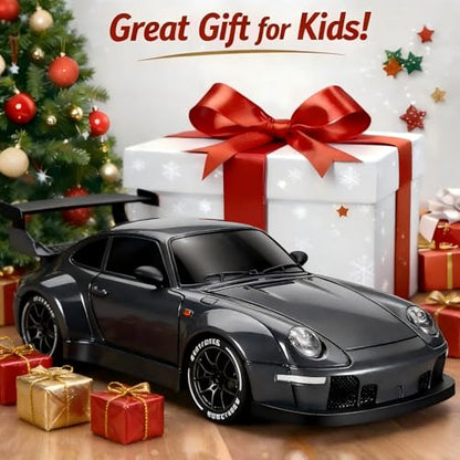 1:24 Scale RC Drift Car with LED Lights, 25km/h 4WD High Speed, Dual Batteries 50+ Min Play, 2.4GHz Remote Control, Multi-Surface Drift Tires, Racing Toy Vehicle for Adults Boys Girls, Silent Partner - color: 1:24 Silent Partner
